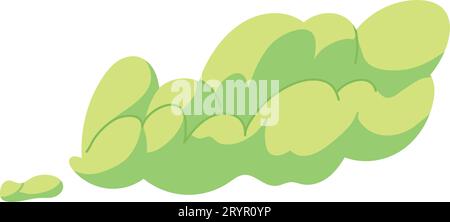 Cartoon bad smell toxic clouds. Bad smell toxic clouds. Smelling smoke. Green stink aroma and stinky smoke cartoon. Isolated vector illustration Stock Vector