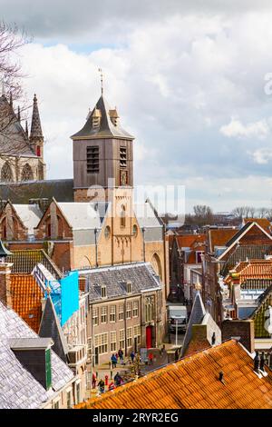 Leiden, Holland, Pieterskerk aerial church view Stock Photo