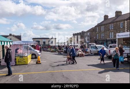 Market day in Leyburn,North Yorkshire,England,UK Stock Photo