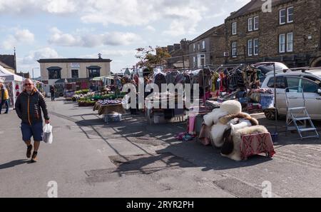 Market day in Leyburn,North Yorkshire,England,UK Stock Photo