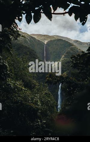 Carbet Waterfalls, Guadeloupe, Lesser Antilles, Caribbean Sea Stock