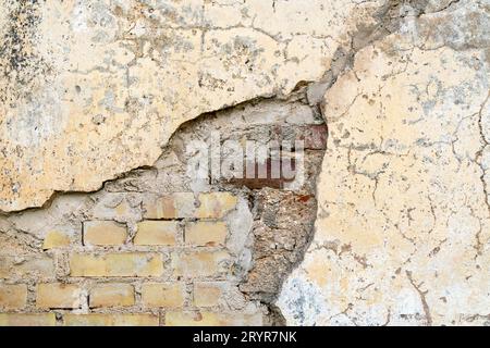 Vintage Wall Structure With Peeled Plaster Stock Photo