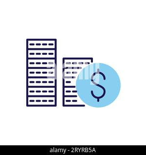 Coins Stack related vector icon Stock Vector