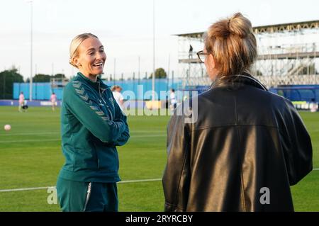 File photo dated 29-09-2022 of Everton's Toni Duggan, who is proud to be 'living two incredible jobs' after making her return for Everton with baby daughter Luella in tow. Issue date: Monday October 2, 2023. Stock Photo