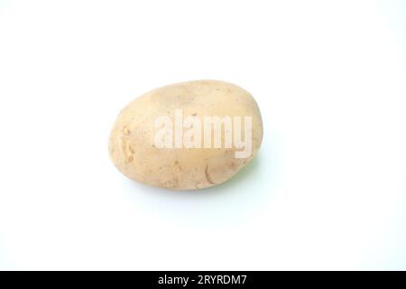 Young potato isolated on white background. top view Stock Photo