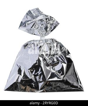Full foil bag on a white isolated background. Hot food packaging Stock Photo