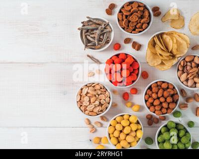 Different snacks for beer Stock Photo