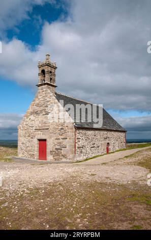Saint Michel de Brasparts chapel, Monts d’Arree, Armorica Regional Natural Park, Saint Rivoal, Finistere (29), Brittany, France Stock Photo