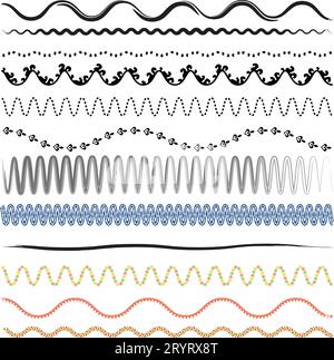 Seamless Zig Zag Wave Lines Graphic Stock Vector (Royalty Free