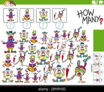 counting task with cartoon characters Stock Photo - Alamy