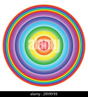 colorful rainbow color low to high off circle. Colorful rainbow. Colorful rainbow or color spectrum flat icon for use as apps and websites Stock Vector
