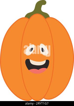 Cute Halloween alphabet letter O pumpkin character. Funny kids decorative lettering. for t-shirt, nursery decoration, baby shower, greeting card, invi Stock Vector