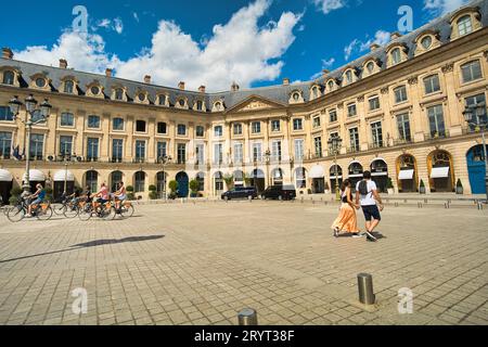 France, Paris, 20.08.2023, The Ritz Paris is a hotel in central Paris, overlooking the Place Vendôme in the city's 1st arrondissement. Stock Photo