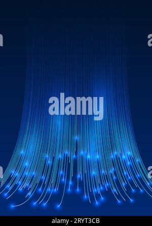 Big data technology The overlapping lines of light flew at mesmerizing speed, adding an intriguing glow. Big data technology is collected and transmit Stock Vector