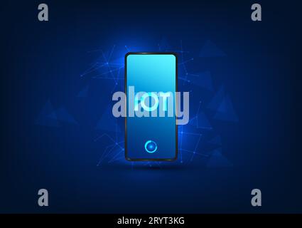 Internet of Things technology is an integrated network of interconnected devices and technologies that facilitate communication. In the picture, there Stock Vector