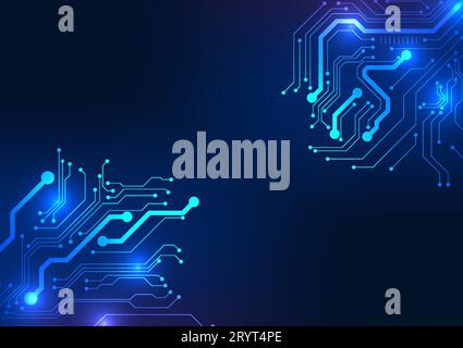 Circuit board technology background that represents the connection information of the circuit board with a unique and attractive face By focusing on t Stock Vector