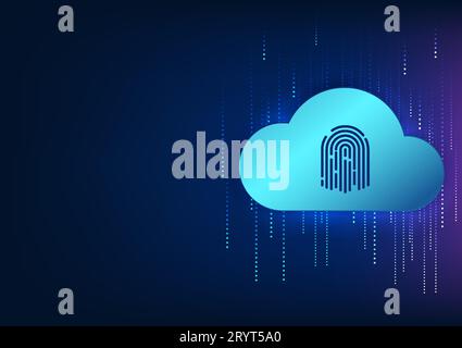 Cloud technology It is a technology for storing data via the internet with high security. which must be submitted to verify information in order to ac Stock Vector