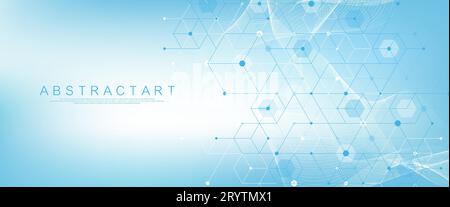 Health care and medical pattern innovation concept background design. Abstract geometric hexagons shape medicine and science background. Vector Stock Vector