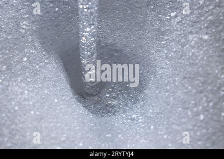 Soap Bubbles and Running Water As An Abstract Background Stock Photo
