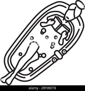 Woman in bathtub reading a book vector line icon for Read In The Bathtub Day on Februiary 9 Stock Vector