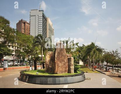 Embankment of Saigon river in Ho Chi Minh. Vietnam Stock Photo