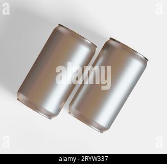 Soda can white color or solid color and realistic texture rendering 3D software illustration Stock Photo