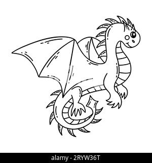 Year of the Dragon 2024 Isolated Coloring Page Stock Vector Image & Art ...