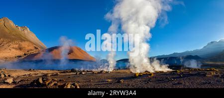 Geyser at the El Tatio Geyser Field at 4512m (14765ft) high in Andes Mountains in the Atacama Desert, northern Chile. Stock Photo