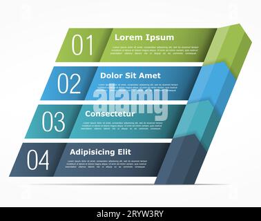 Four arrows with numbers and text, four steps - infographic template ...