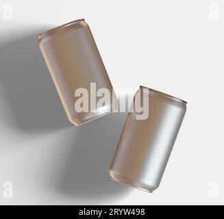 Soda can white color or solid color and realistic texture rendering 3D software illustration Stock Photo