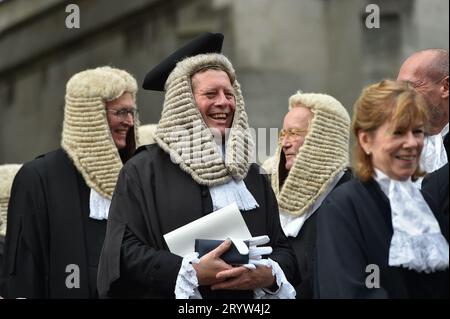 London, England, UK. 2nd Oct, 2023. Judges, key legal figures, and senior legal professionals participate in a ceremonial procession to the Houses of Parliament following their attendance at the annual Judges Service at Westminster Abbey, marking the start of the new legal year. (Credit Image: © Thomas Krych/ZUMA Press Wire) EDITORIAL USAGE ONLY! Not for Commercial USAGE! Credit: ZUMA Press, Inc./Alamy Live News Stock Photo