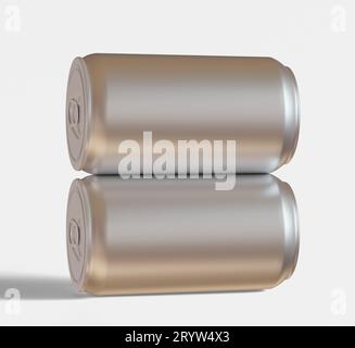 Soda can white color or solid color and realistic texture rendering 3D software illustration Stock Photo