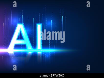 Explore a technology concept through a captivating vector illustration. Symbolizing the role of artificial intelligence, it represents the connection Stock Vector