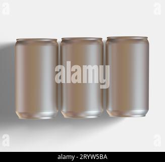 Soda can white color or solid color and realistic texture rendering 3D software illustration Stock Photo