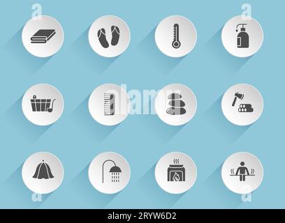 sauna vector icons Stock Vector
