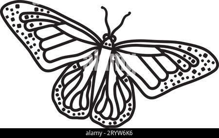 Danaus plexippus butterfly vector line icon for Western Monarch Day on February 5 Stock Vector