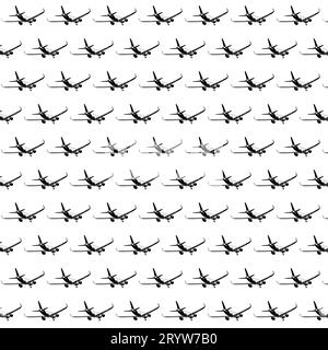 Commercial plane back view graphic motif black and white pattern Stock Photo