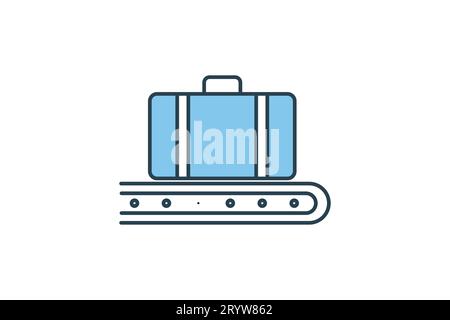 Baggage icon. icon related to airport, baggage claim. suitable for web site design, app, user interfaces, printable etc. Flat line icon style. Simple Stock Vector