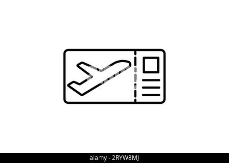 Boarding pass icon. icon related to airport. suitable for web site design, app, user interfaces, printable etc. Line icon style. Simple vector design Stock Vector