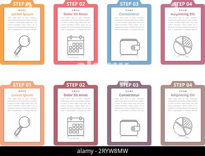 Set of infographic elements with numbers, line icons and place for your text, can be used as workflow, process, steps or options, vector eps10 illustr Stock Vector