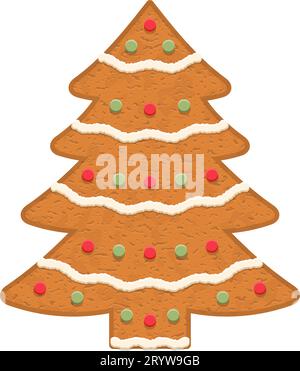 Gingerbread Christmas tree, traditional Christmas cookie, vector eps10 illustration Stock Vector