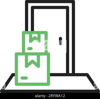 Door Delivery icon vector image. Suitable for mobile application web application and print media. Stock Vector