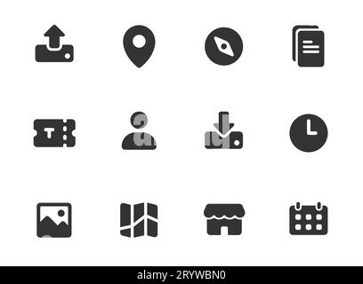 glyph icons isolated Stock Vector