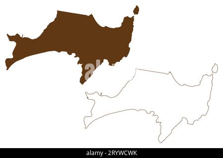 Jervis Bay Territory (Commonwealth of Australia, JBT) map vector illustration, scribble sketch Jervis Bay map Stock Vector