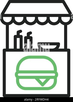 Burger Stall icon vector image. Stock Vector