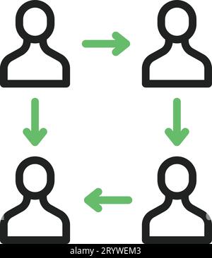 Collaborative icon vector image. Stock Vector