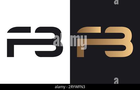 Luxury Initial FB or BF Monogram Text Letter Logo Design Stock Vector