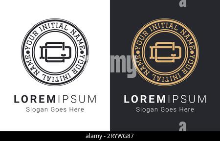 Luxury Initial GD or DA Monogram Text Letter Logo Design Stock Vector