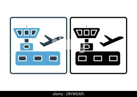Airport icon. Airplane. icon related to airport. suitable for web site design, app, user interfaces, printable etc. Solid icon style. Simple vector de Stock Vector