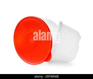 Nikolaev, Ukraine, July 30, 2023. Carousel dryer for greens, berries of a world brand Tupperware from eco plastic. Container with a sealed Stock Photo